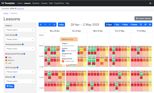 Timetable view